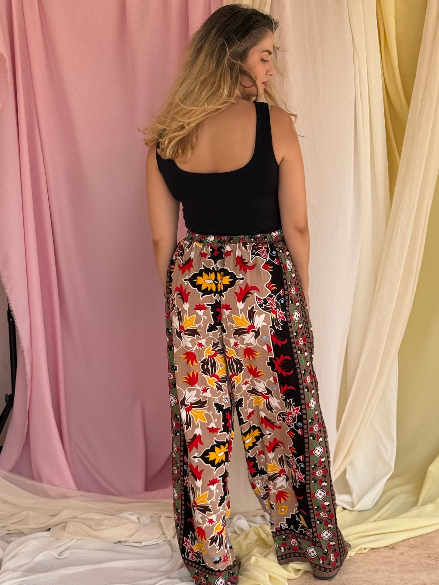PANTALON MOSAIQUE MARRON