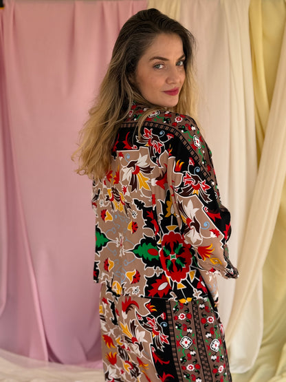 KIMONO MOSAIQUE MARRON
