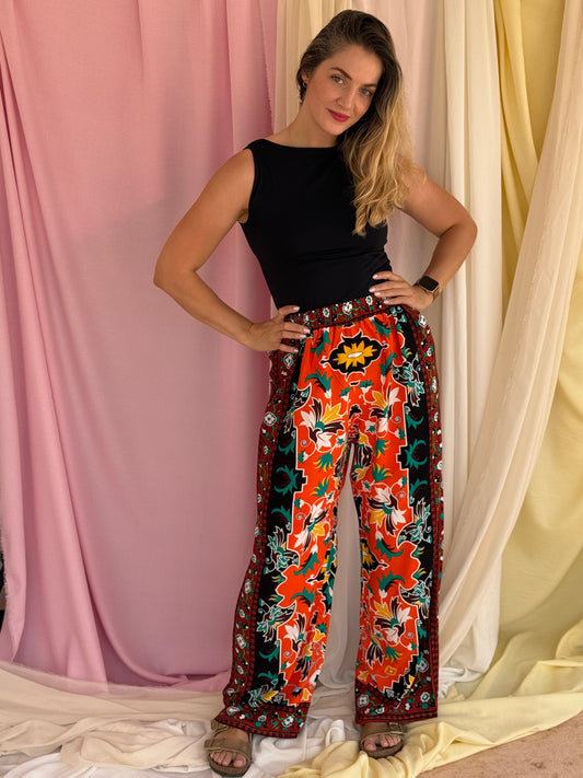 PANTALON MOSAIQUE ORANGE