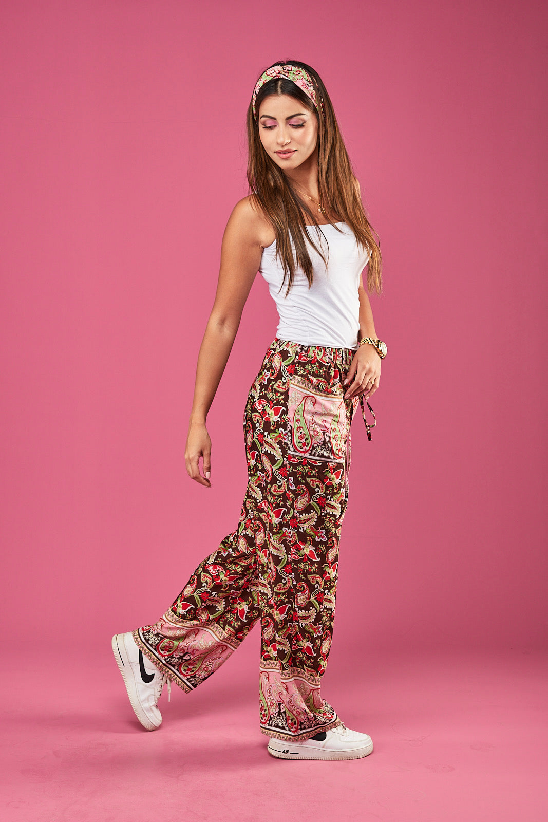 PANTALON FLUIDE A FLEURS