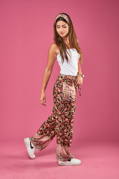 PANTALON FLUIDE A FLEURS