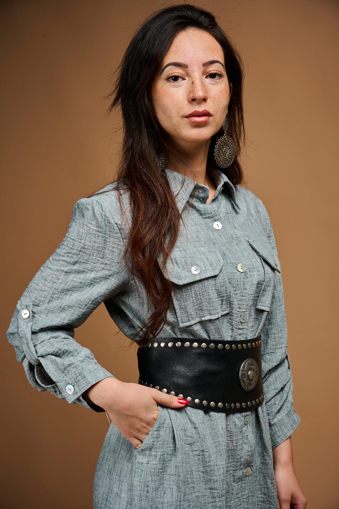ROBE EN LIN CORDON