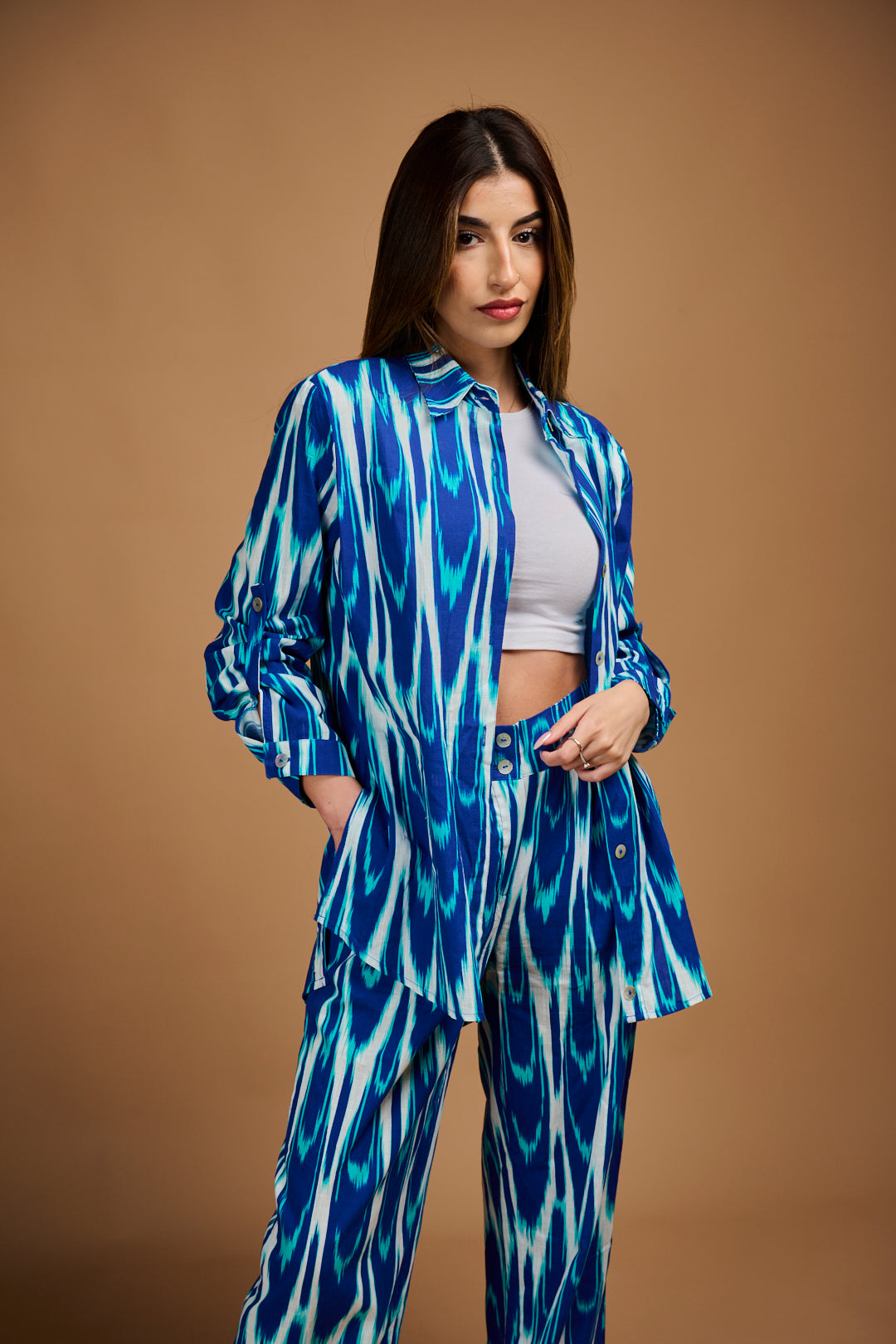 CHEMISE LIN RAYEE