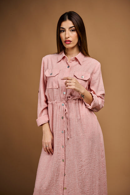 ROBE EN LIN CORDON