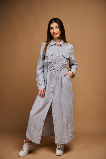 ROBE EN LIN CORDON
